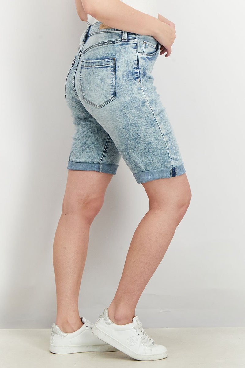Blank NYC Women Wash Denim Shorts, Blue - Image 2