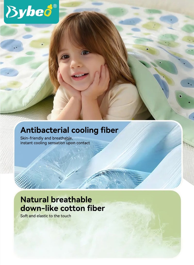 Bybeo Lightweight Baby Quilt, Soft Toddler Blankets, Kids Cooling Silk Summer Quilt for Boys and Girls, Double-Sided Cooling Blanket for Crib, Toddler Bed, Preschool, Daycare, Air-conditioned Room, and Kindergarten, Machine Washable Year-Round Bedding - Image 3