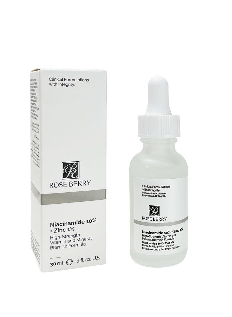 RoseBerry Nature Niacinamide 10% + Zinc 1% High Strength Vitamin And Mineral Blemish Formula  - Image 1