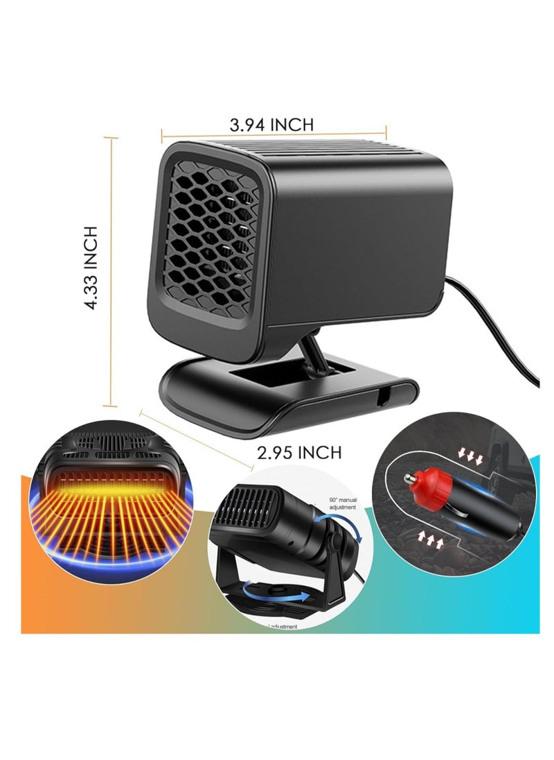 Generic Portable Car Heater 12V 150W - 2 in 1 Heating & Cooling Fan - Fast Heated Defrosting & Defogging for Windshield - Plug into ette Lighter - Compact Design for Car & Truck (Black)  - Image 3