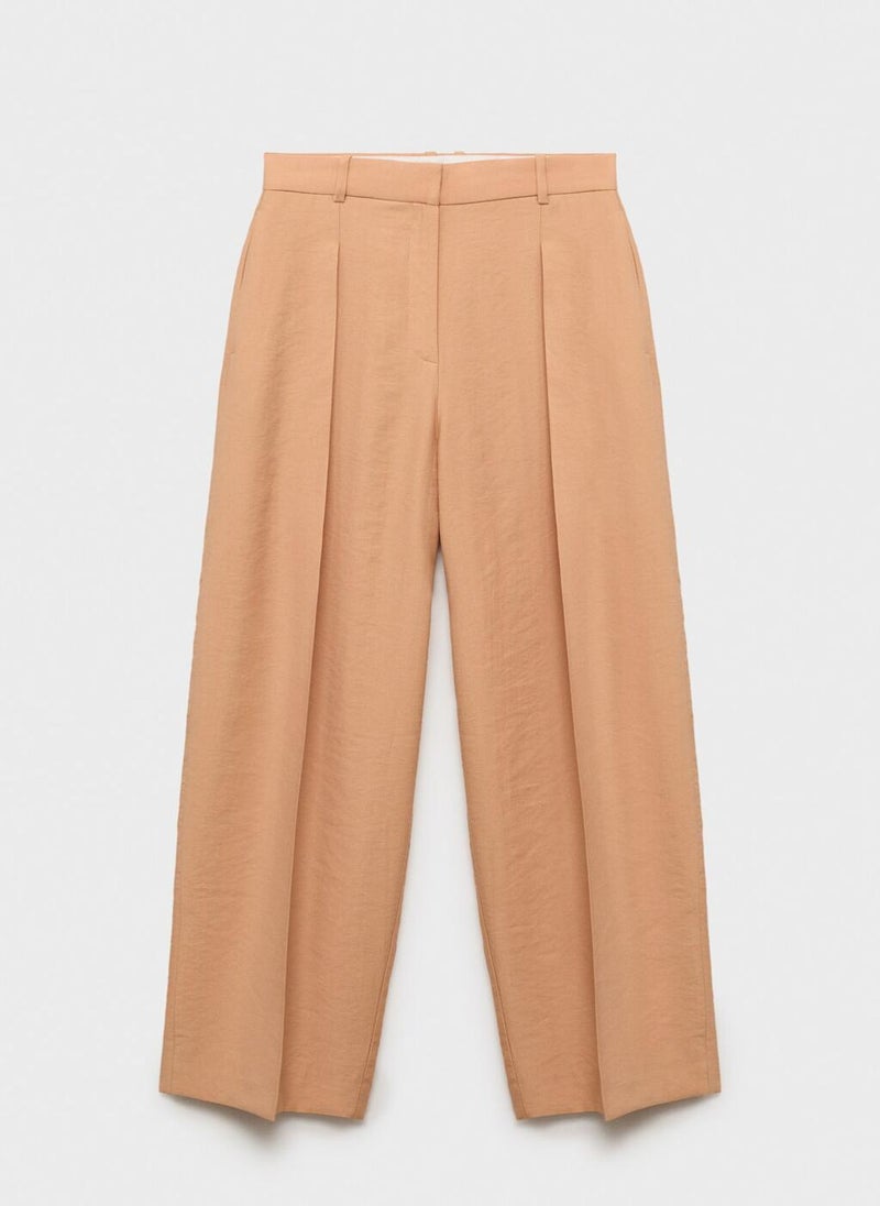 MANGO Straight Lyocell Pleats Pants  - Image 4