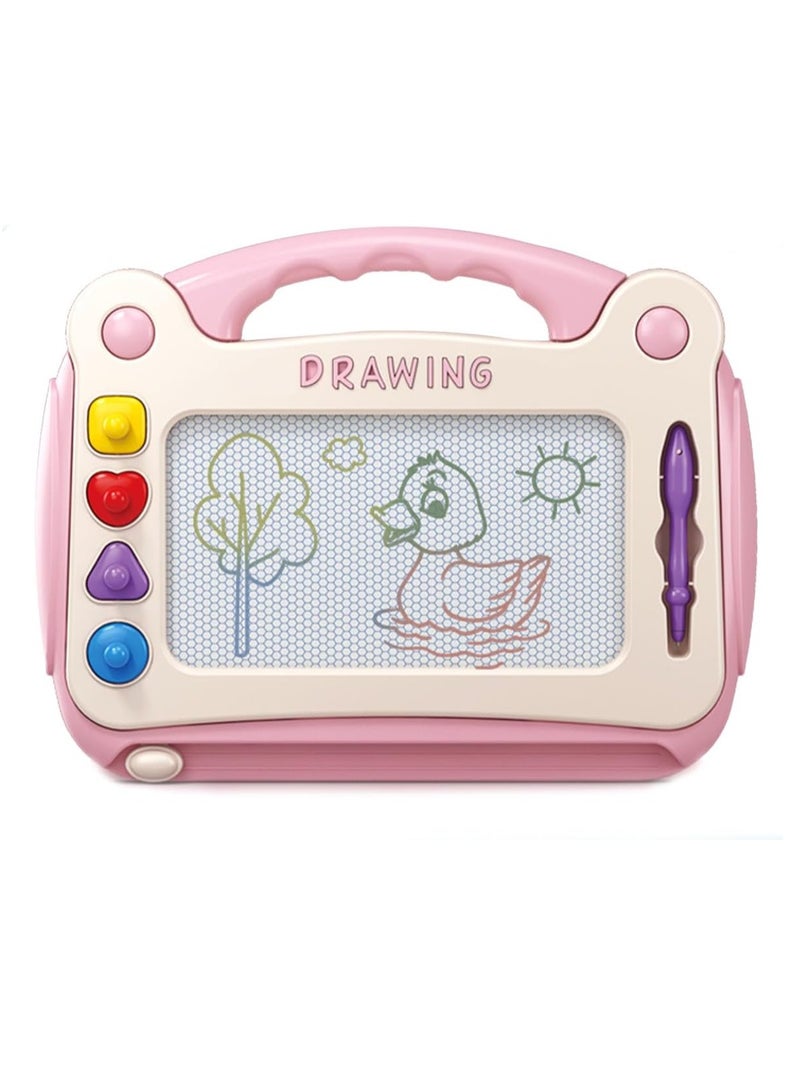 إي سي في في مجموعة لوحة الرسم المغناطيسية السحرية ECVV - سهلة المسح وإعادة الاستخدام، تشجع الإبداع والتعلم، لعبة تعليمية مثالية للأطفال (L-وردي) - Image 3