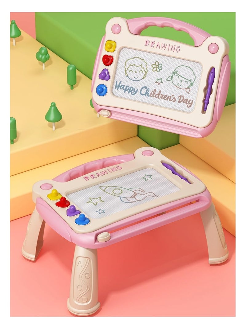 إي سي في في مجموعة لوحة الرسم المغناطيسية السحرية ECVV - سهلة المسح وإعادة الاستخدام، تشجع الإبداع والتعلم، لعبة تعليمية مثالية للأطفال (L-وردي) - Image 1