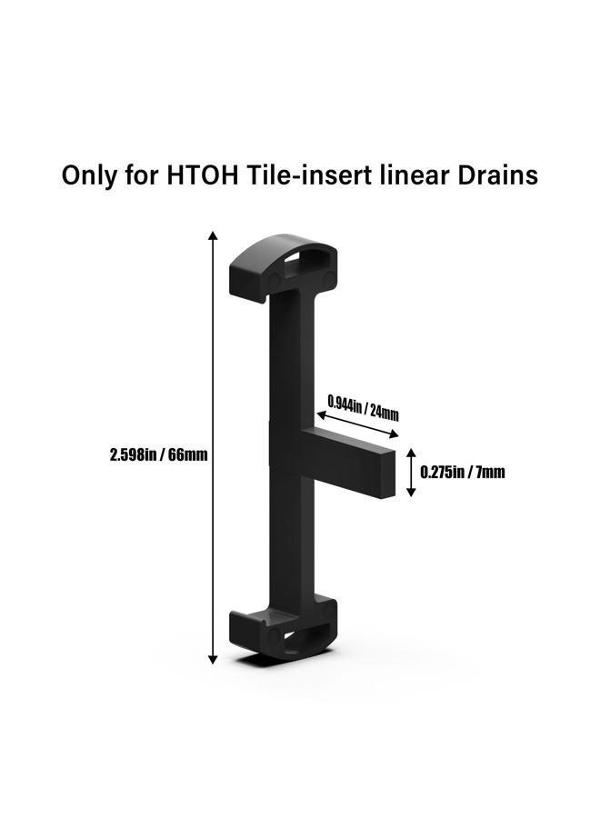 HTOH Plastic Clip for Linear Drain, Tile Tray Supporter, Black Plastic Drain Clips for HTOH Tile-Insert Shower Drain,6 PCS - Image 2