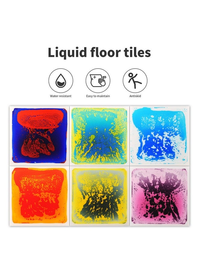 Art3d Liquid Sensory Floor Activity Tiles 11.8"X11.8" Square Multicolor 6 Tiles  - Image 3