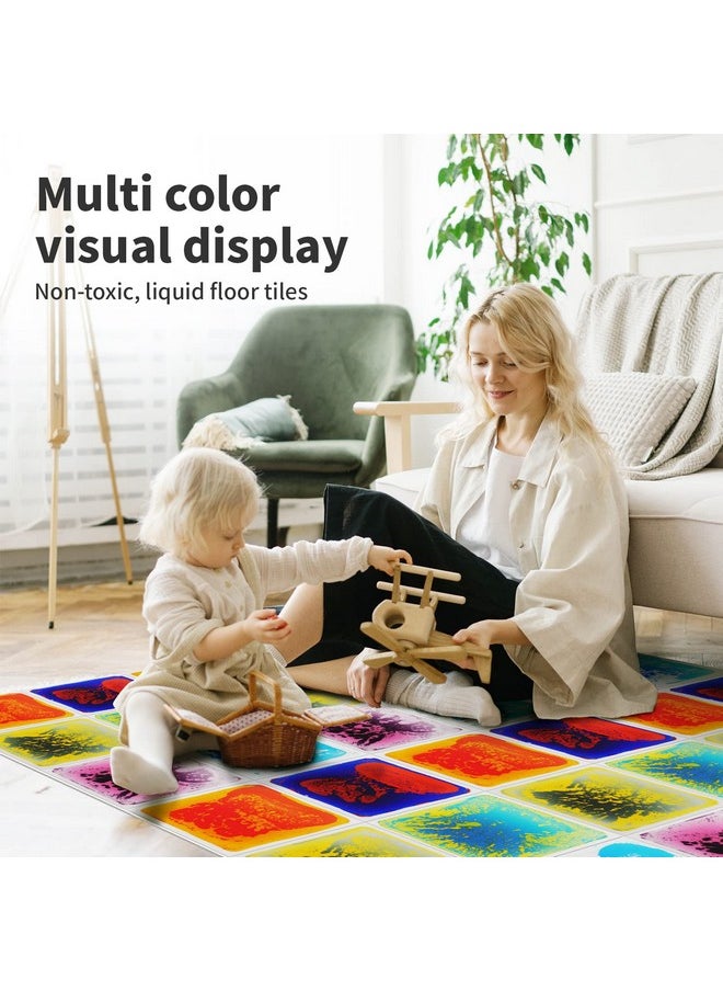 Art3d Liquid Sensory Floor Activity Tiles 11.8"X11.8" Square Multicolor 6 Tiles  - Image 4