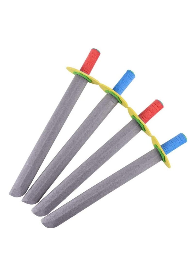 JAWDA AKDC 4 Pieces Sword Toys for Kids in Blue & Red Color, Creative Funny Foam Kid EVA Foam Sword Toy - Image 1