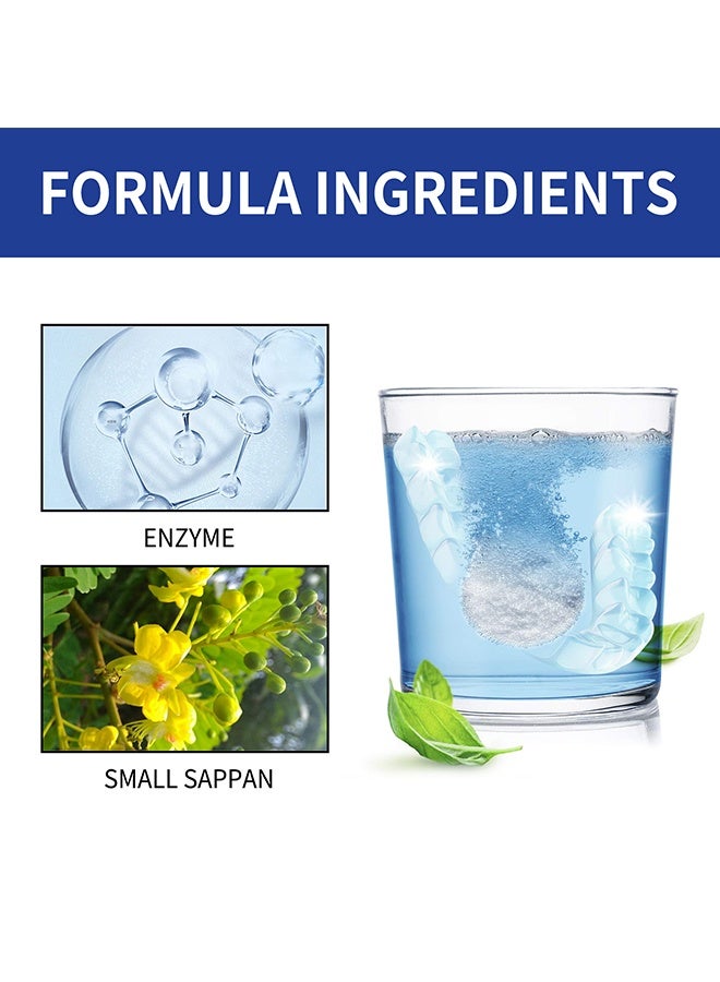 جايسوينغ 100 قرص أقراص تنظيف أطقم الأسنان ومنظف التقويم - يزيل الروائح والبقع - أقراص منظف التجنيب - للتقويم ، المثبتات ، أطقم الأسنان ، واقيات الليل - Image 3