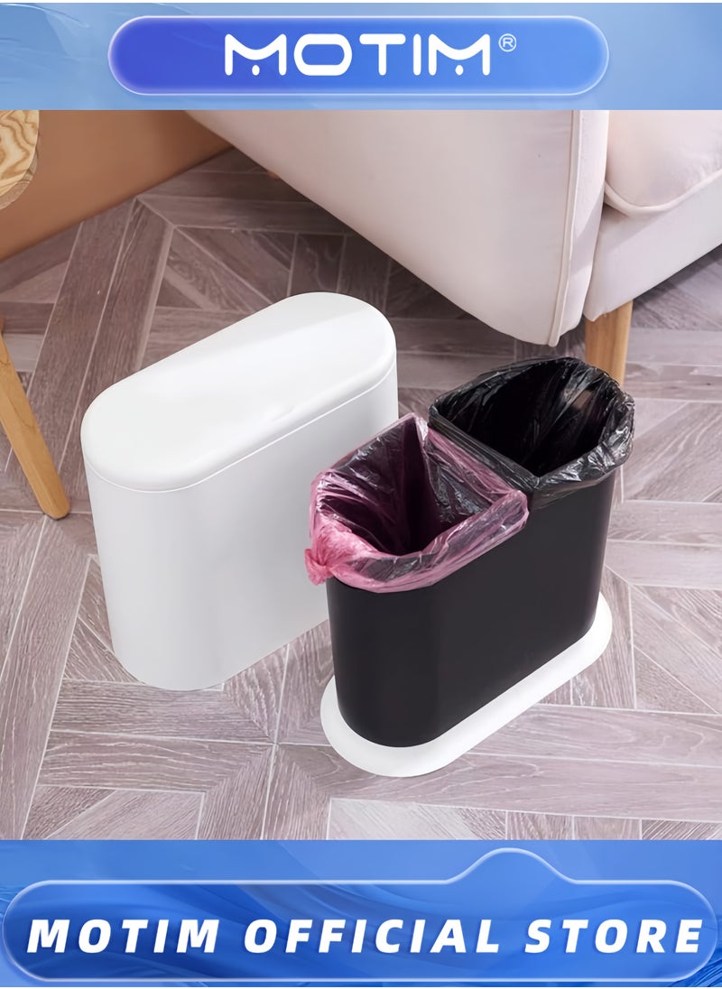 Motim Kitchen Trash Bin 10 Liter Rectangular Recycle Bins Plastic Waste Bin for Home and Offices  - Image 5