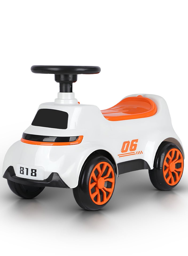 بيبي سيارة كروزو للأطفال، مزودة بأضواء وموسيقى ومساحة تخزين | سيارة دفع للأطفال | سيارة دفع للأطفال من عمر سنة إلى ثلاث سنوات، لون برتقالي - Image 1