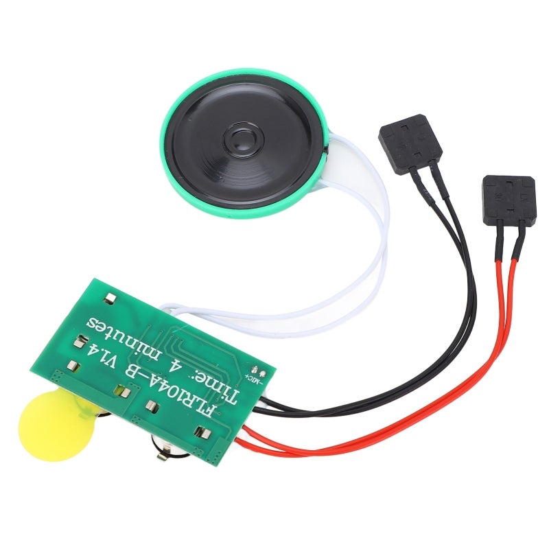 Recordable Voice Chip: 4 Minutes Recording 3-Button Battery-Powered Button Induction Control - 16Ω 0.25W Loud Green Speaker Voice Greeting Card for DIY Greeting Cards, Creative Gift Boxes, Children’s - Image 1