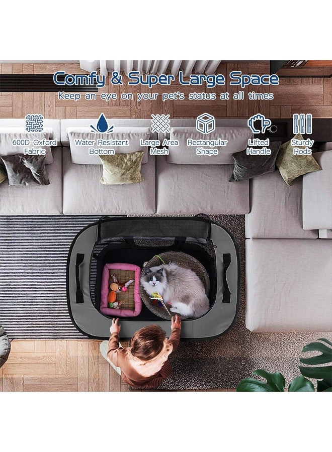 Romantic bear 44x34x24 Inches Dog Playpen,Pet Playpen,Foldable Puppy Cat Playpen,Portable Exercise Kennel Tent Crate,Water-Resistant Breathable Shade Cover,Indoor Outdoor Travel Camping Use for Small Animals(L) - Image 4
