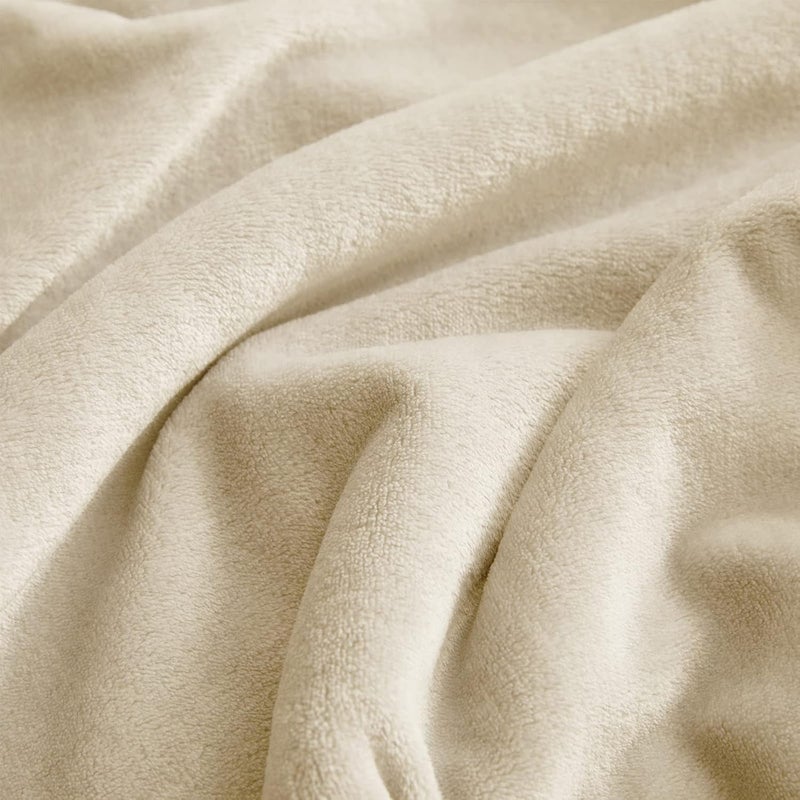 KMUSET Super Soft Throw Blanket Premium Silky Flannel Fleece Throw Size Beige Microfiber Lightweight Blanket All Season Use - Image 5
