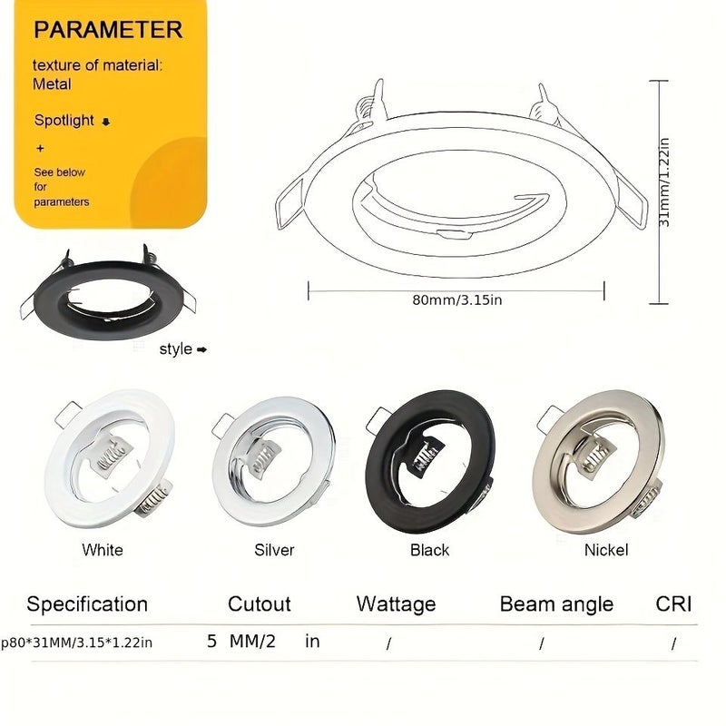 3 Inch Black Recessed Light Trim Metal Step Baffle for GU10 MR16 Ceiling Spot Lights - Image 3