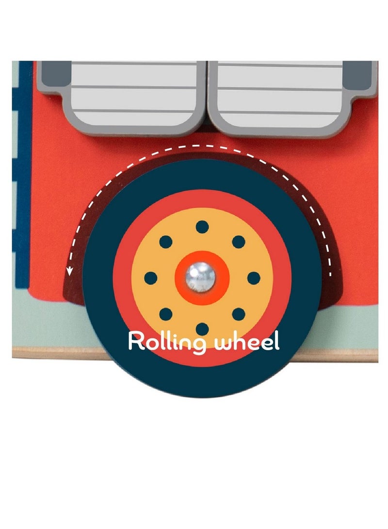 Classic World Fire Engine Busy Board - Wooden Activity Toy for Toddlers, Fire Truck Theme, Zipping, Buttoning, Tying Activities, Early Childhood Toy, Educational Gift for Kids - Image 4