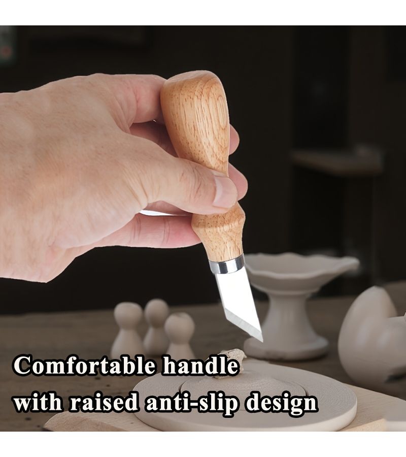 Stainless Steel 4 Piece Wood Carving Tool Set For Diy Beginners - Image 4