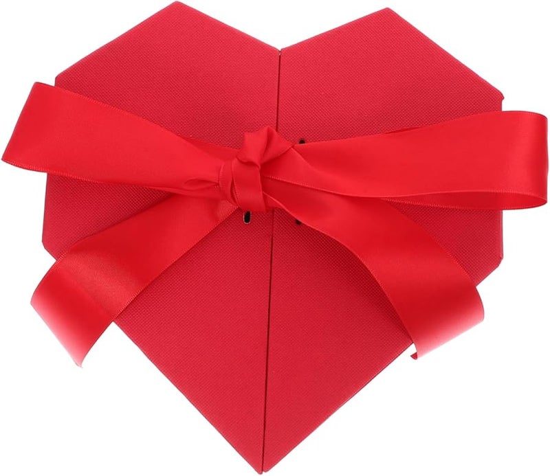 صندوق زهور على شكل قلب أحمر هدية زفاف حاوية زخرفية رومانسية لعيد الحب والذكرى السنوية - Image 2