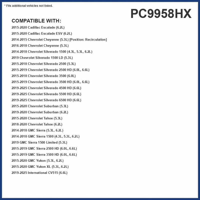 Premium Guard PureFlow HEPA Cabin Air Filter PC9958HX Fits 20192024 Chevrolet Silverado 6500 HD Silverado 5500 HD Silverado 4500 HD 20192024 International CV515 Recirculation - Image 3