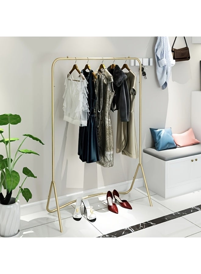 HXDream Freestanding Wrought Iron Clothes Rack, Modern Simple Bedroom Garment Hanger, Small Indoor Hanging Rod for Clothes and Bags, Multipurpose Use（Gold）80*40*160CM - Image 4