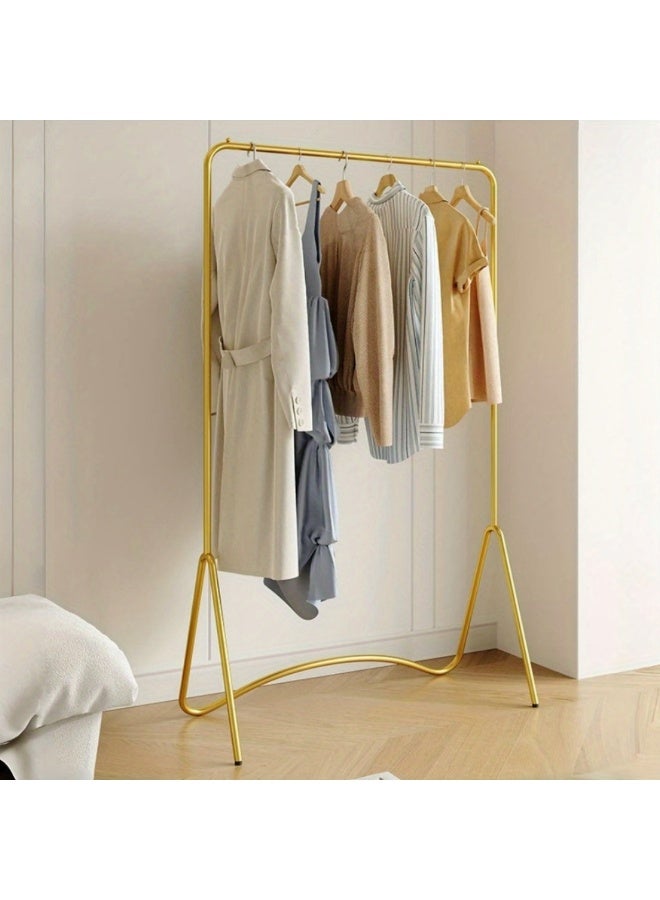 HXDream Freestanding Wrought Iron Clothes Rack, Modern Simple Bedroom Garment Hanger, Small Indoor Hanging Rod for Clothes and Bags, Multipurpose Use（Gold）80*40*160CM - Image 2