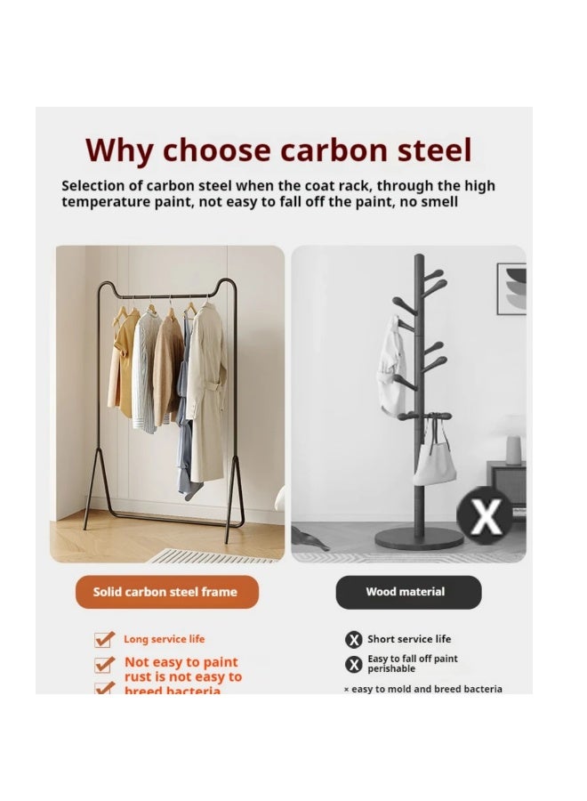 HXDream Freestanding Wrought Iron Clothes Rack, Modern Simple Bedroom Garment Hanger, Small Indoor Hanging Rod for Clothes and Bags, Multipurpose Use（Gold）80*40*160CM - Image 5