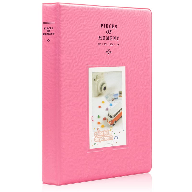 Ablus 128 Pockets Mini Photo Album  Fits for Fujifilm Instax Mini 11 Mini 9 Mini 8 Mini 90 Mini 25 Polaroid Snap PIC300 Kodak Mini 3Inch FilmFlamingo Pink