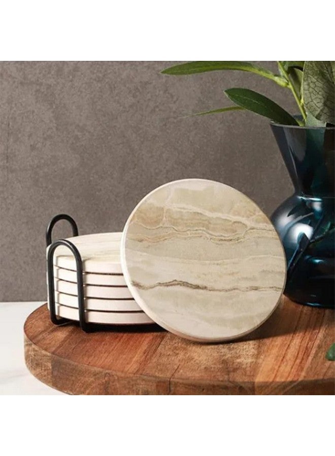 Dhadh Marble Ceramic Coasters Set of 1, Elegant Table Protector for Hot and Cold Drinks, Versatile Cup Mat for Wooden and Various Surfaces, Stylish Home Decor Accessory - Image 1