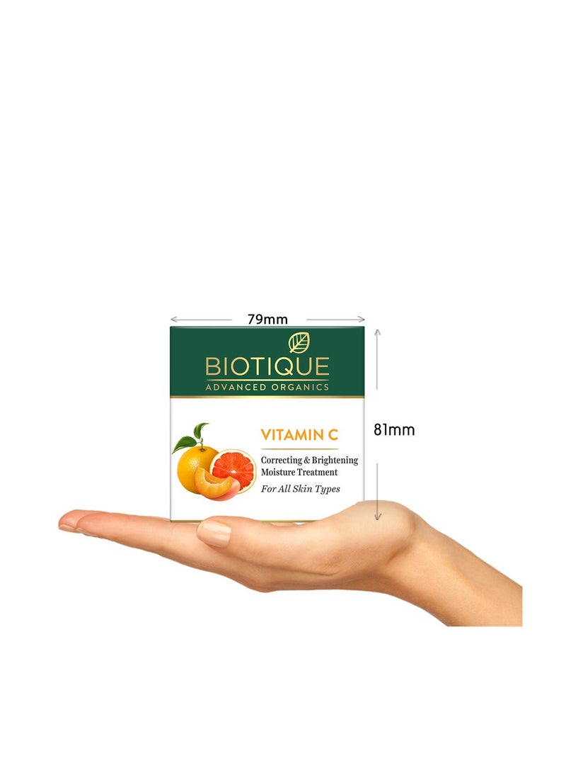 Biotique Vitamin C Correcting and Brightening Non Greasy Face Cream for All Skin Types, 50g | Younger Skin, Brighter - Image 3