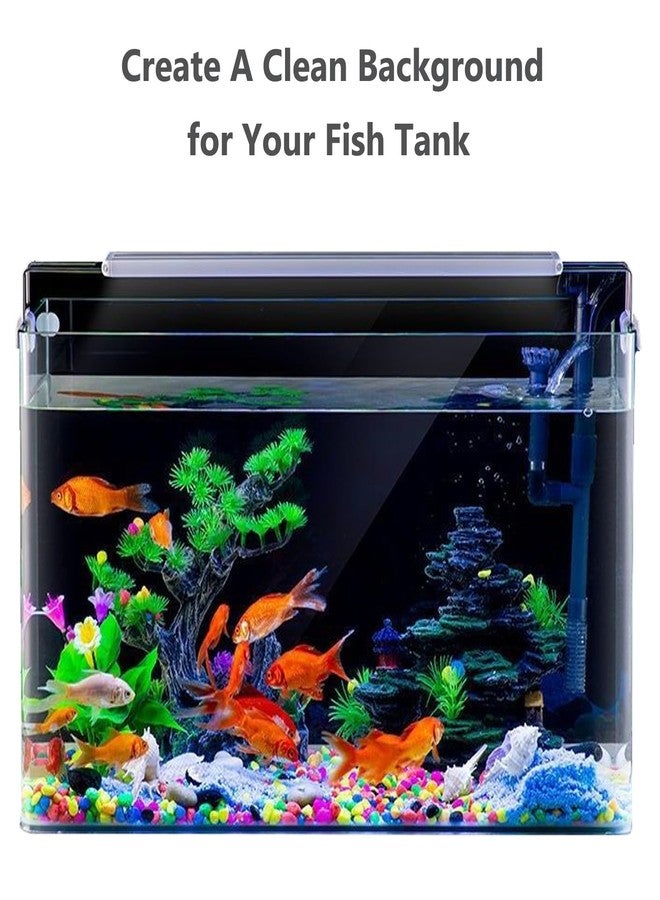 XCNO Aquarium Background Static Cling Black Fish Tank Background Wallpaper Fish Tank Backdrop Vinyl Aquarium Poster Background 51 x 20 in - Image 5