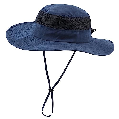 Connectyle Outdoor Kids Hat Summer Beach Hat for Boys Girls UPF 50+ Sun Hat for Kids Fishing Hiking Hat Beach Hat Deep Blue - Image 1