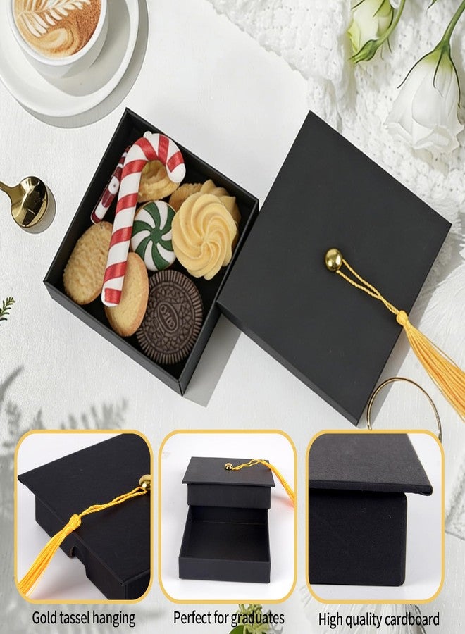 Qumenan 2 Pcs Graduation Gift Box with Tassel Graduation Card Box Grad Keepsake Memory Decor for College Graduate High School Party Favor Supply (Black) - Image 3