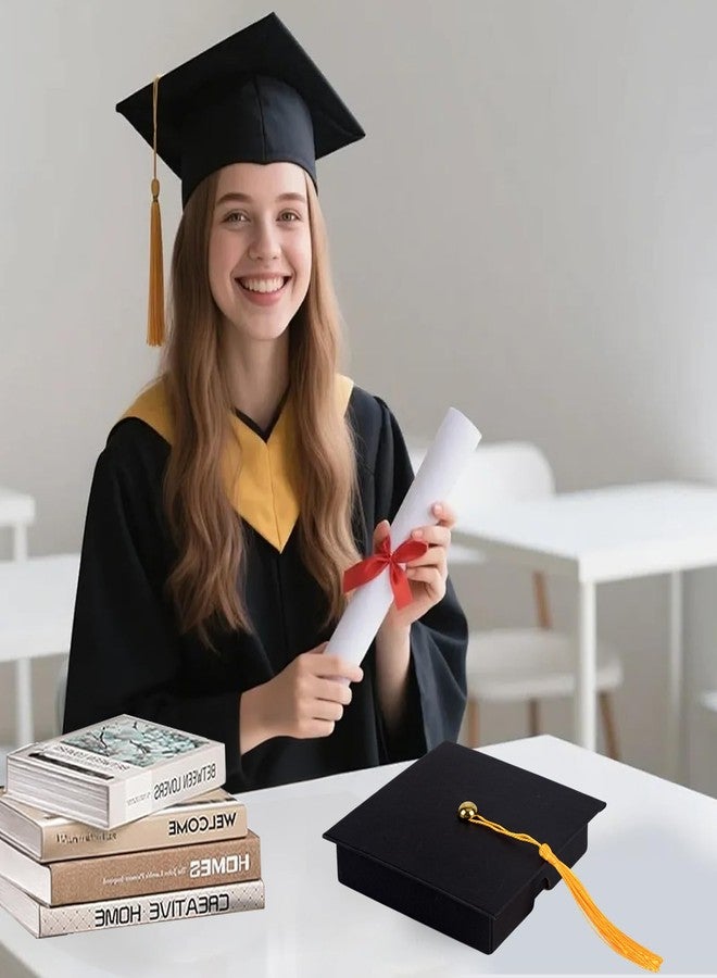 Qumenan 2 Pcs Graduation Gift Box with Tassel Graduation Card Box Grad Keepsake Memory Decor for College Graduate High School Party Favor Supply (Black) - Image 5