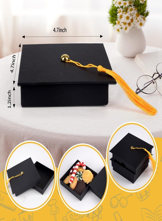 Qumenan 2 Pcs Graduation Gift Box with Tassel Graduation Card Box Grad Keepsake Memory Decor for College Graduate High School Party Favor Supply (Black) - Image 2
