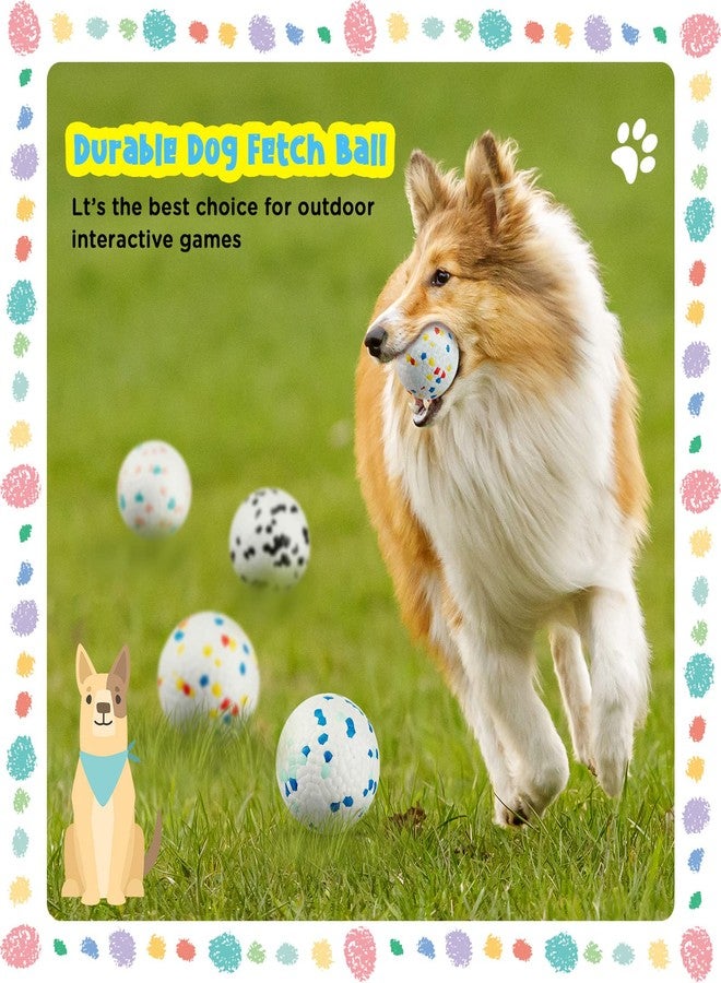 Amylove 8 Pcs Dog Balls Toy for Aggressive Chewers Indestructible Dog Ball Bouncy Floating Dog Toy Ball Lightweight Durable Dog Chew Ball for Medium Large Dogs Training Fetch, 4 Colors (Medium) - Image 5