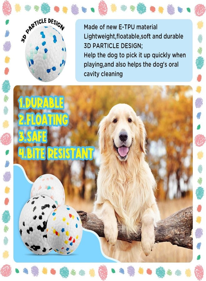 Amylove 8 Pcs Dog Balls Toy for Aggressive Chewers Indestructible Dog Ball Bouncy Floating Dog Toy Ball Lightweight Durable Dog Chew Ball for Medium Large Dogs Training Fetch, 4 Colors (Medium) - Image 3