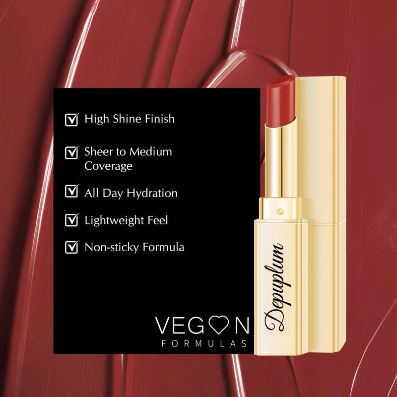 Depuplum Berry Red Lipstick for Women Hydrate Lipstick Glossy Moisture Lip Gloss Sheer-Medium Coverage Long Lasting Lipsticks for Dry Lips, DM101 Cranberry - Image 4