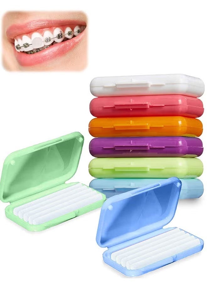 شمع تقويم الأسنان، عبوة من 6 قطع، شمع تقويم الأسنان للعناية بالأسنان لمرتدي تقويم الأسنان (عبوة من 6 قطع، ألوان متعددة) - Image 1