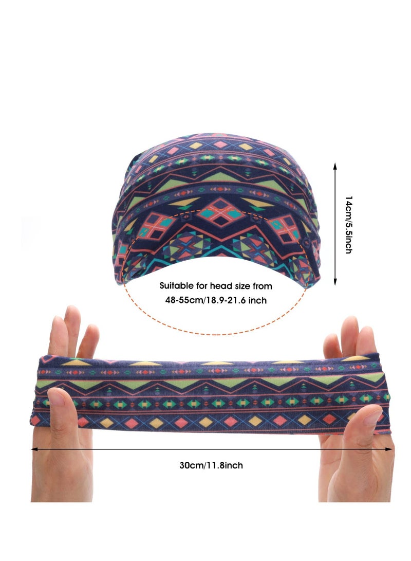 إسكدنيا Boho Headbands for Women Girls, 3 Pieces Elastic Head Wraps Hair Bands Breathable Wide Knot Scarf Fashion Accessories Sport Workout Running - Image 3