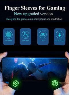 Xoopla 2-Pairs Luminous Gaming Finger Sleeves for Mobile /Tablet , Sensitive handling,Breathable Sweat Proof Ultra-Thin Gamer Touchscreen Thumb Gloves, Professional PUBG Game Finger Covers(With Storage Box)  - Image 4