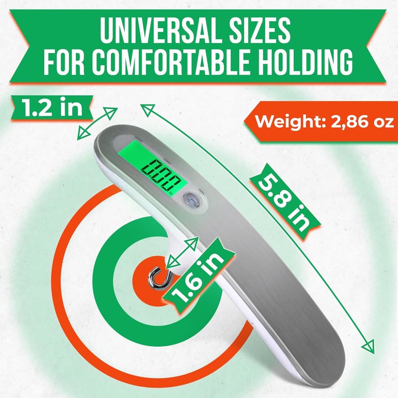 V TOWER Digital Bow Scale for Draw Weight - 110LBS/50KG Recurve/Compound Bow Draw Weight Scale Handheld with LCD Display, 6 Measuring Units, High Precision Sensor - Easy to Use for Beginners & Professionals - Image 2
