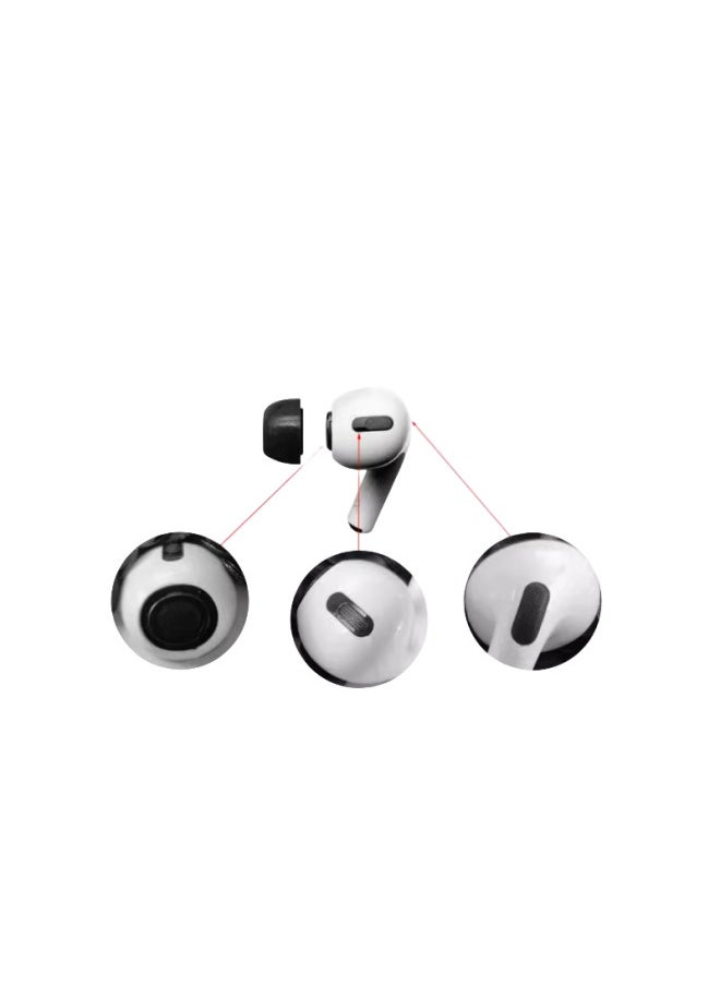 Suitable For Apple Bluetooth Headset AirPods Pro1 Pro2 Bell Mouth Net Black Bean Metal Mesh Ring Original-Color:pro1 Black Bean Left One