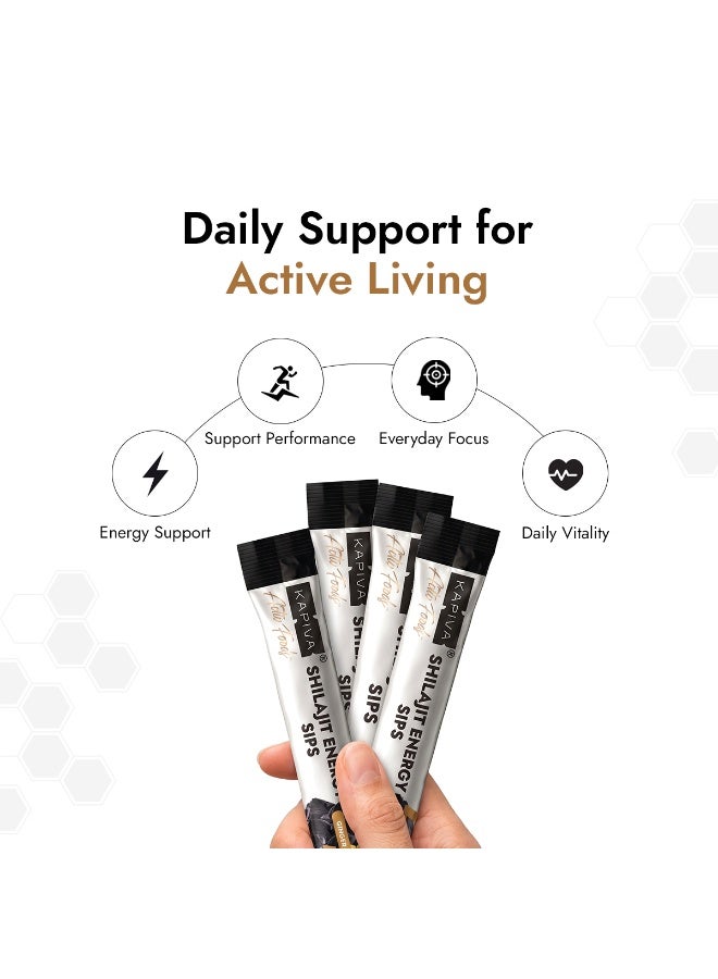 Kapiva Shilajit Ginger Honey Energy Sips Sachet 30Pcs