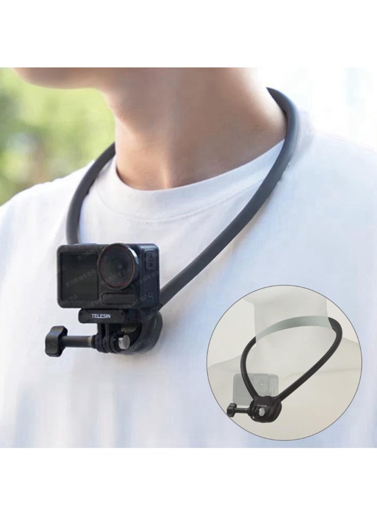 تيليسن حامل كاميرا مغناطيسي للتعليق على الرقبة من TELESIN SE 2.0 مع وسادة هوائية لدعم كاميرا GoPro Insta360 DJI Action Sports Camera Vlog حزام رقبة وحزام جسم لكاميرا الحركة - Image 1