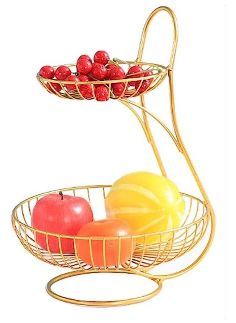 ناما استاند فاكهة مدور 2 دور لون ذهبي - Image 2
