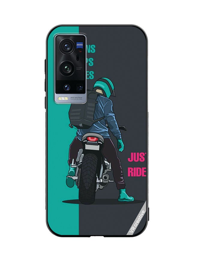 VR CREATIVE غطاء حماية لهاتف Vivo X60 Pro Plus بتصميم Just Ride متعدد الألوان - Image 1