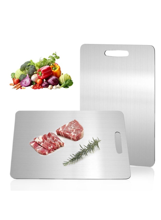 Katori Titanium Cutting Board,100% Pure Titanium Cutting Boards for Kitchen Non Toxic,Double Sided Dishwasher Safe Cutting Board for Meat,Fruits and Vegetables,Easy To Clean(1PC-L:15.35 * 11.02) - Image 1