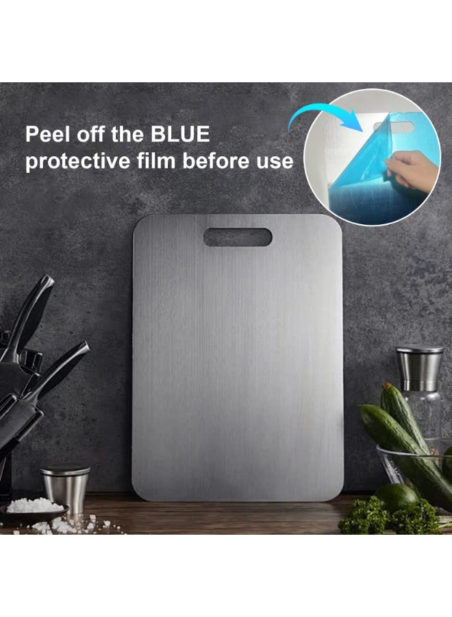Katori Titanium Cutting Board,100% Pure Titanium Cutting Boards for Kitchen Non Toxic,Double Sided Dishwasher Safe Cutting Board for Meat,Fruits and Vegetables,Easy To Clean(1PC-L:15.35 * 11.02) - Image 2