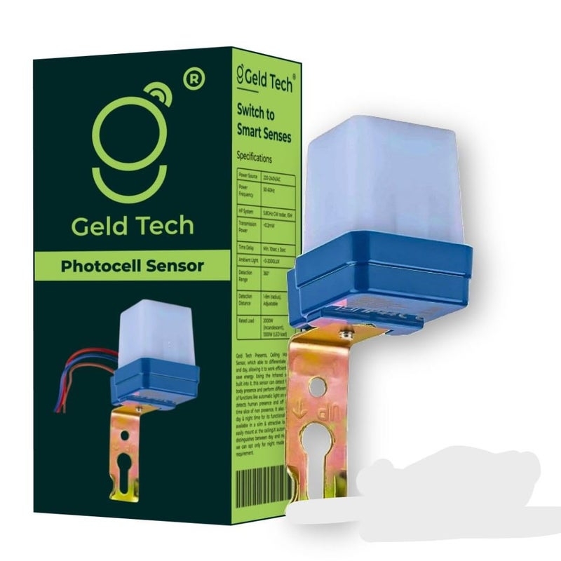 Geld Tech GTLD01 Photocell Daylight Sensor Auto Night Light Sensor Auto Switch Off Light Photocell Sensor Switch ldr Sensor Switch for Lighting IP44 Photocell Sensor 06A  - Image 1