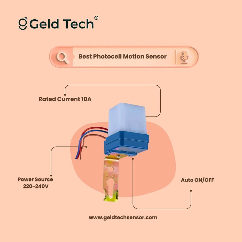 Geld Tech GTLD01 Photocell Daylight Sensor Auto Night Light Sensor Auto Switch Off Light Photocell Sensor Switch ldr Sensor Switch for Lighting IP44 Photocell Sensor 06A  - Image 3