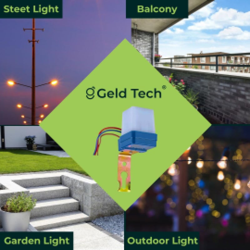 Geld Tech GTLD01 Photocell Daylight Sensor Auto Night Light Sensor Auto Switch Off Light Photocell Sensor Switch ldr Sensor Switch for Lighting IP44 Photocell Sensor 06A  - Image 4